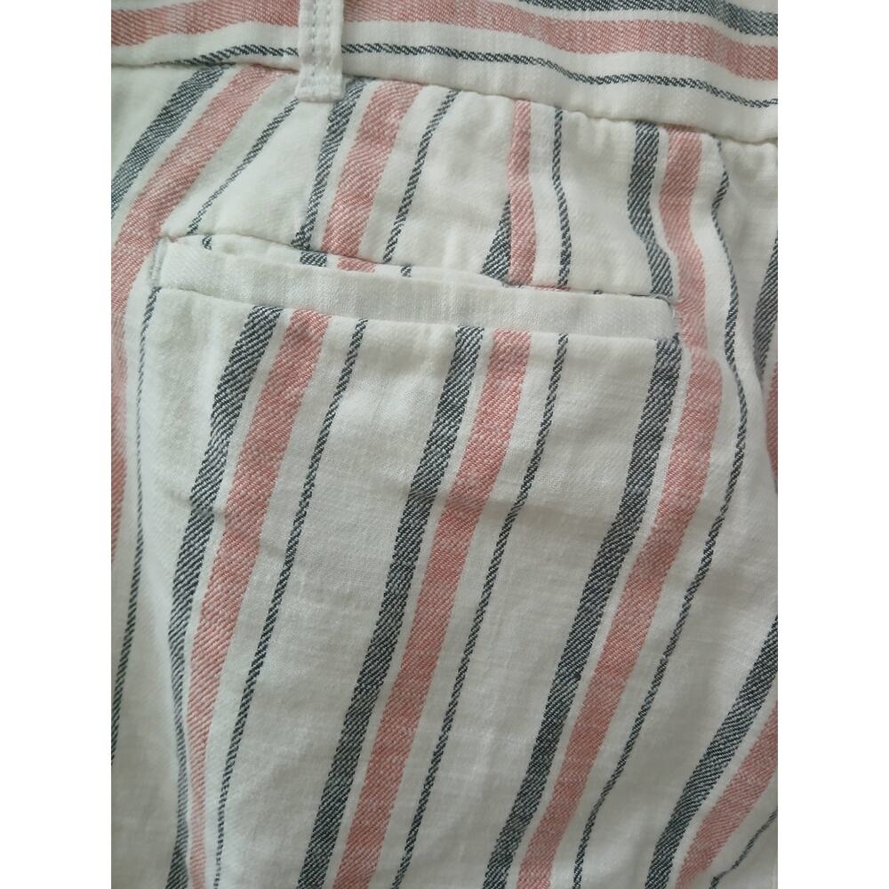 Loft Multi Color Stripes Cotton Pants w/ Pockets & Belt Loops 10 - Picture 6 of 7